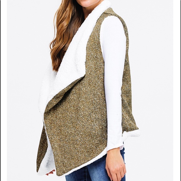 ARRIVED!Olive Green Open Front Vest Top! - Picture 2 of 8